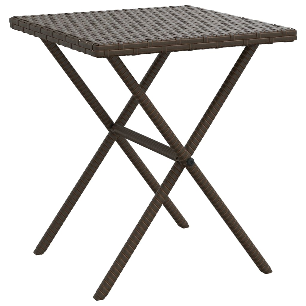 Sun loungers with table 2 pcs PE rattan brown