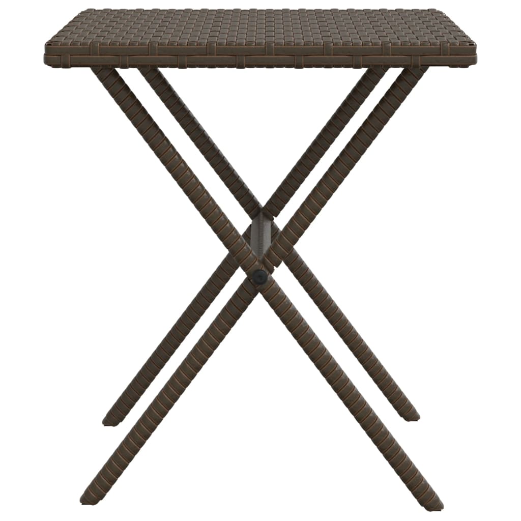 Sun loungers with table 2 pcs PE rattan brown
