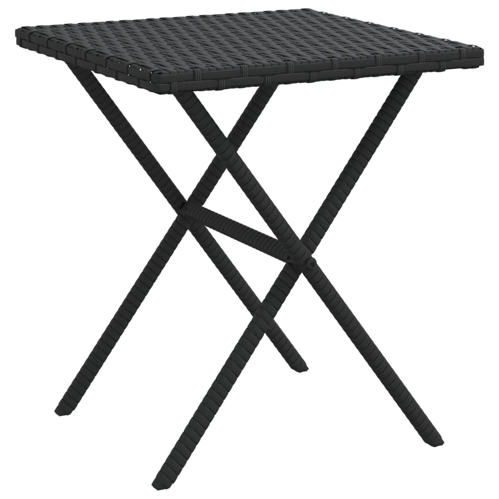 Sun loungers with table 2 pcs black PE rattan