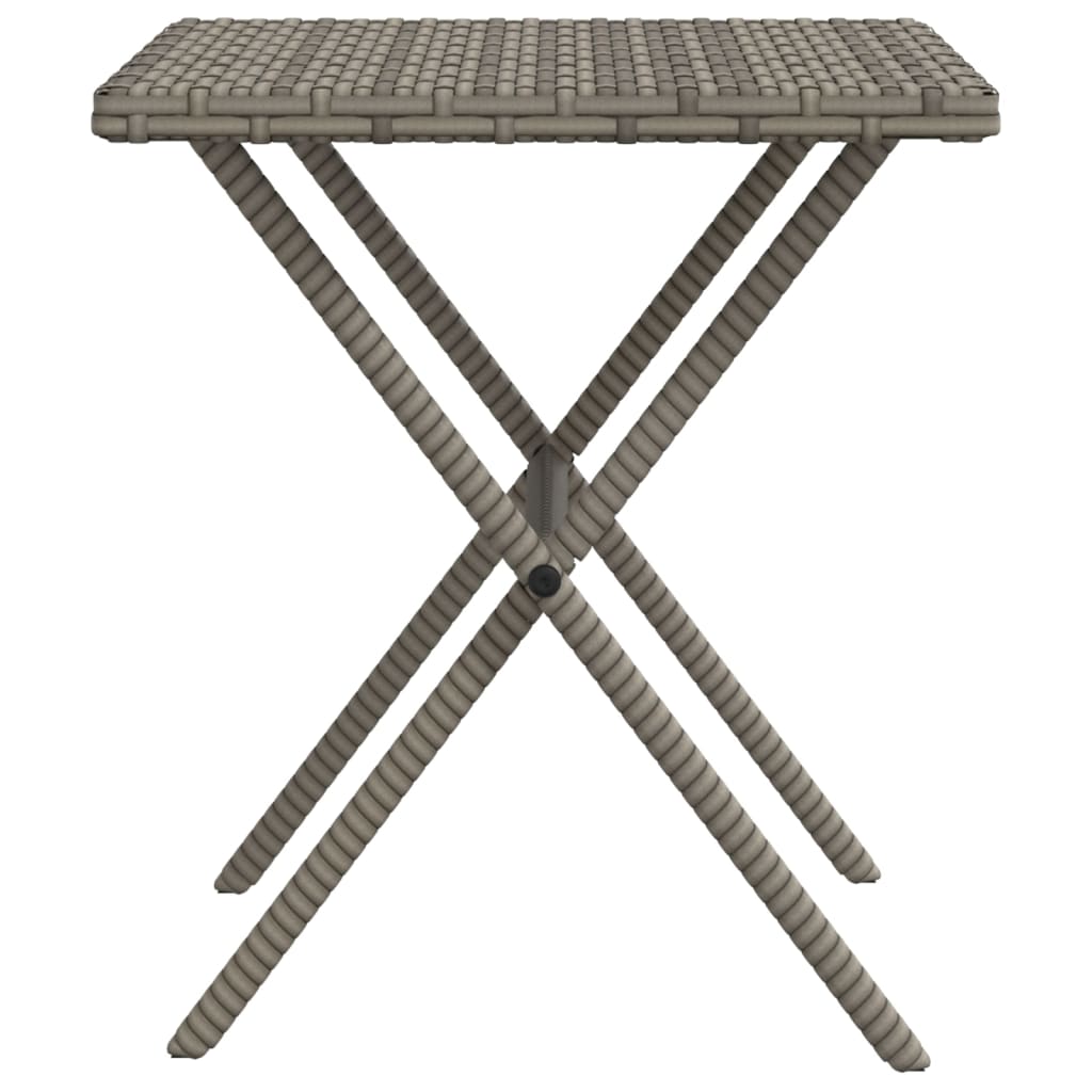 Sun loungers with table 2 pcs PE rattan grey