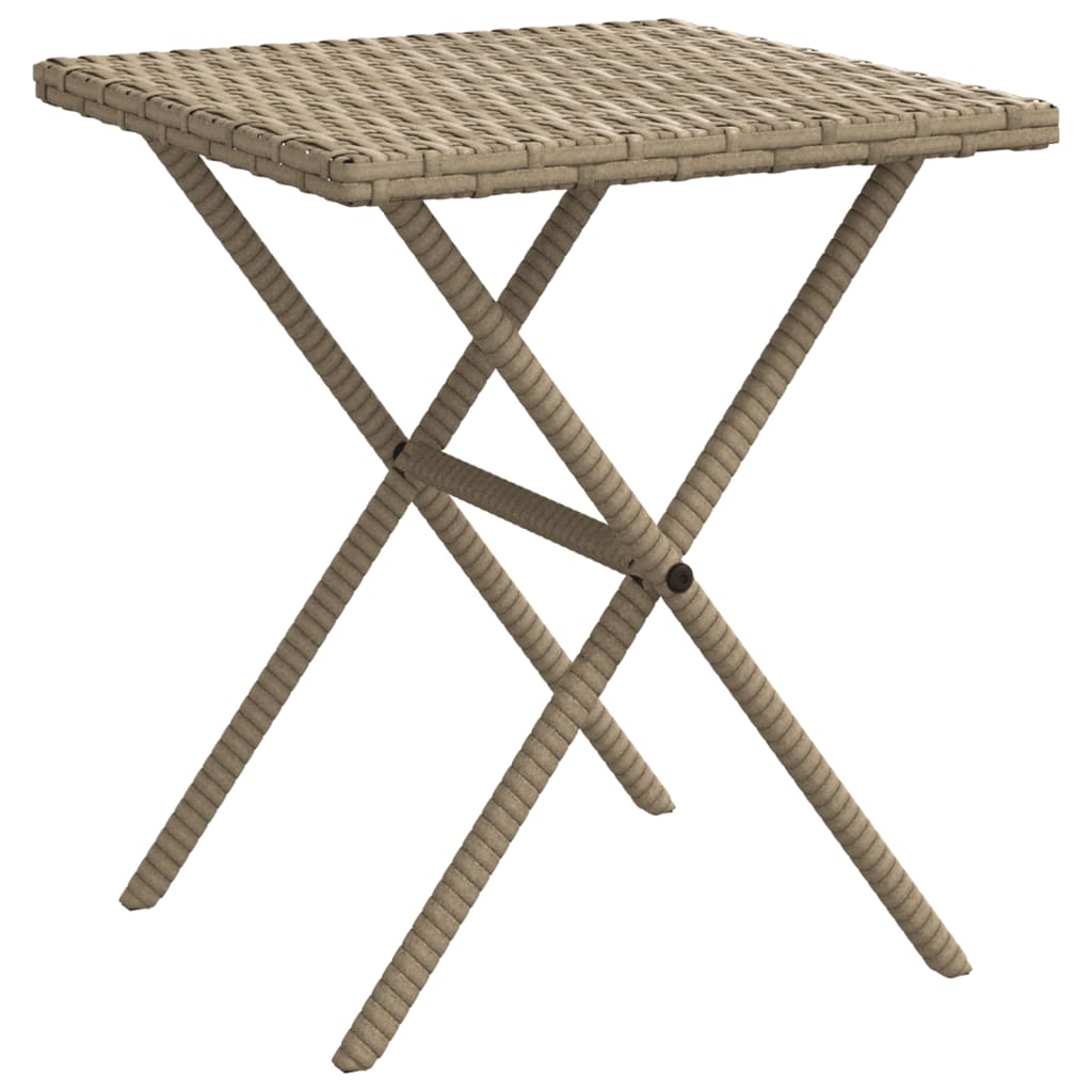 Sun loungers with table 2 pcs PE rattan beige
