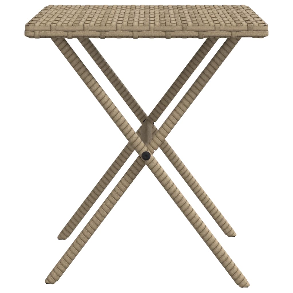 Sun loungers with table 2 pcs PE rattan beige