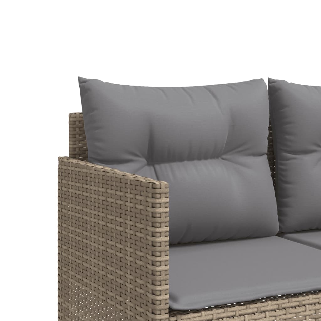Sun lounger with beige PE wicker cushions