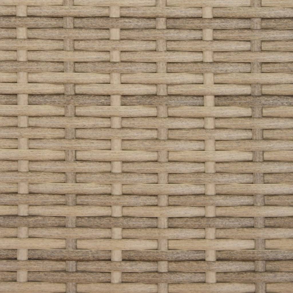 Sun lounger with beige PE wicker cushions