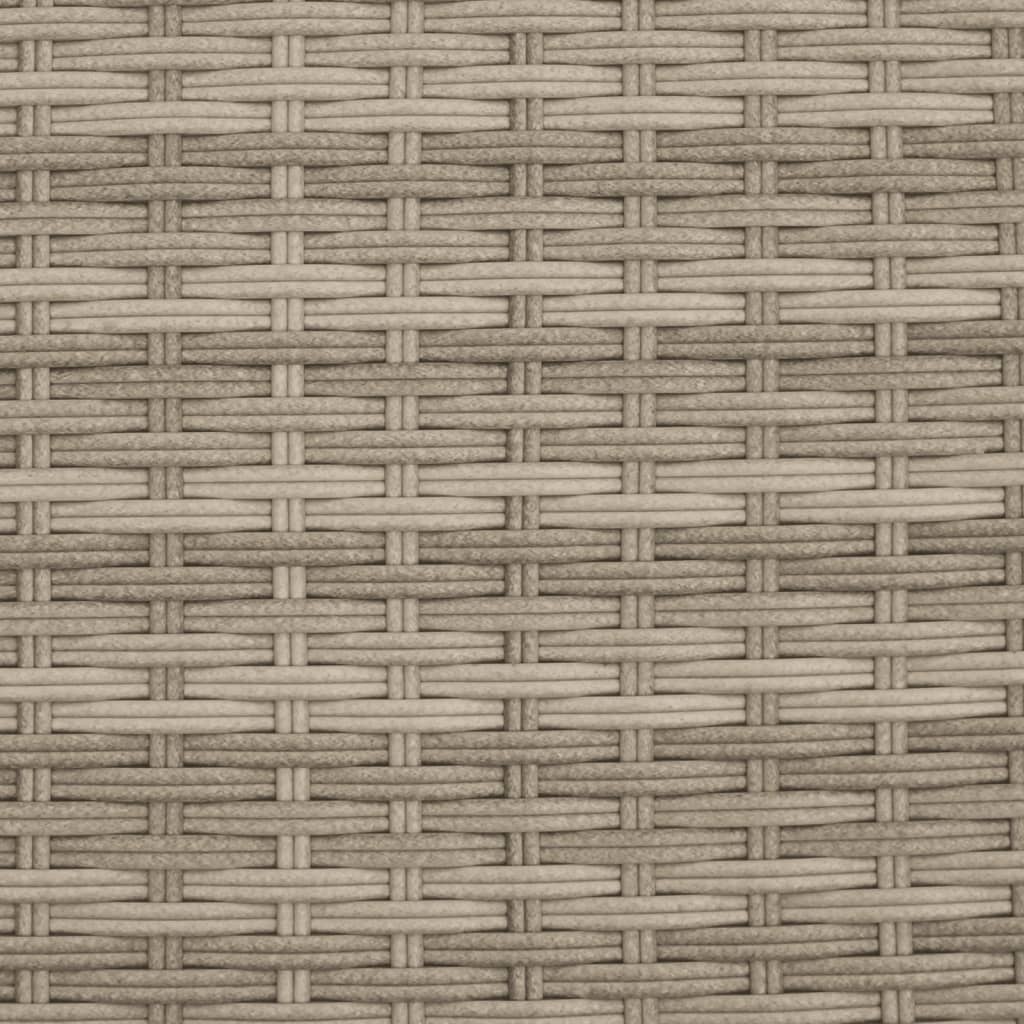 Sun lounger with canopy and cushions in light grey poly rattan