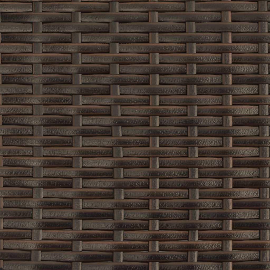 Brown PE wicker sun lounger with cushions
