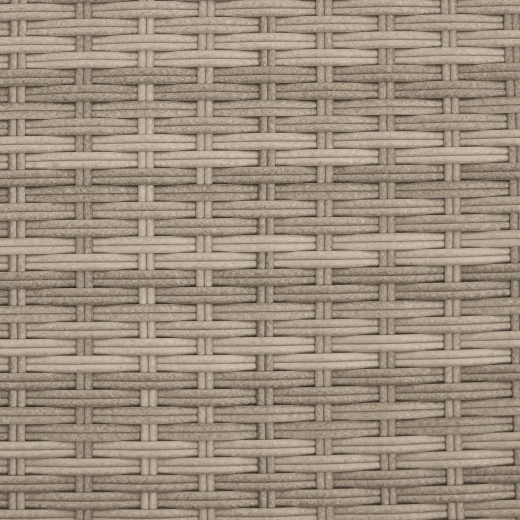 Sun lounger with cushions in light grey poly rattan