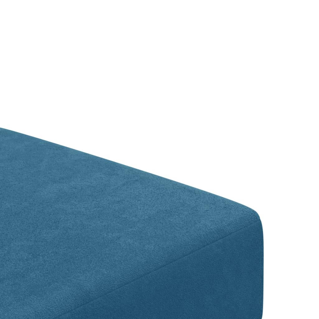 Sofá-cama 2 lugares c/ apoio de pés veludo azul