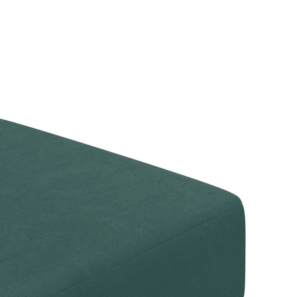 Sofá-cama 2 lugares c/ apoio de pés veludo verde-escuro