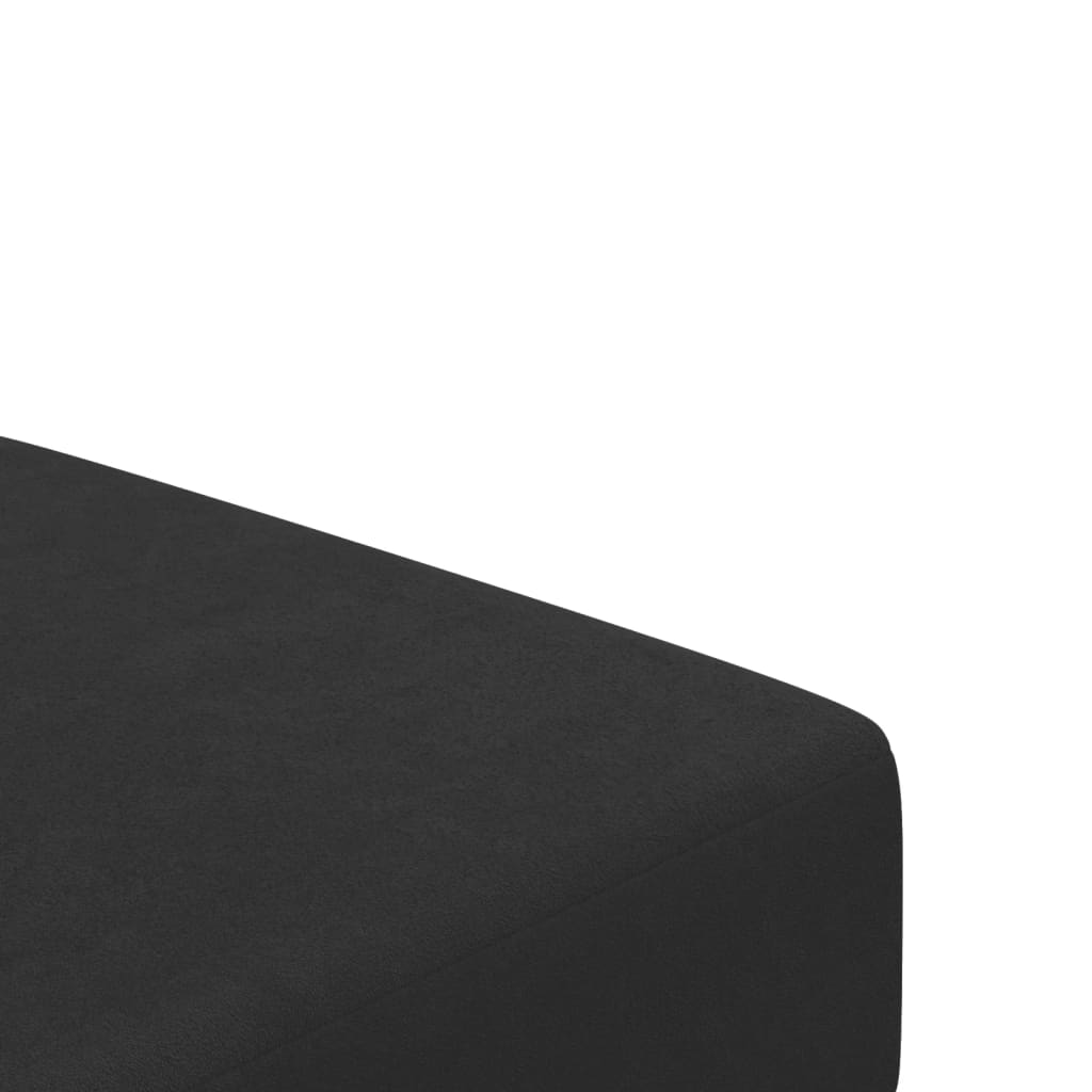 Sofá-cama 2 lugares c/ apoio de pés veludo preto