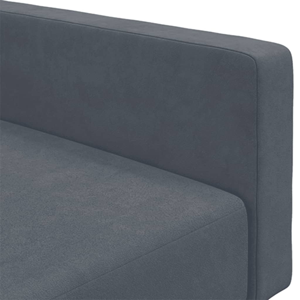 Sofá-cama 2 lugares c/ apoio de pés veludo cinzento-escuro