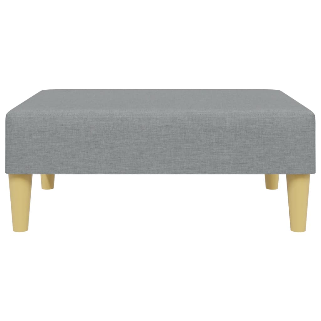 2-seater sofa bed with footrest in light grey fabric
