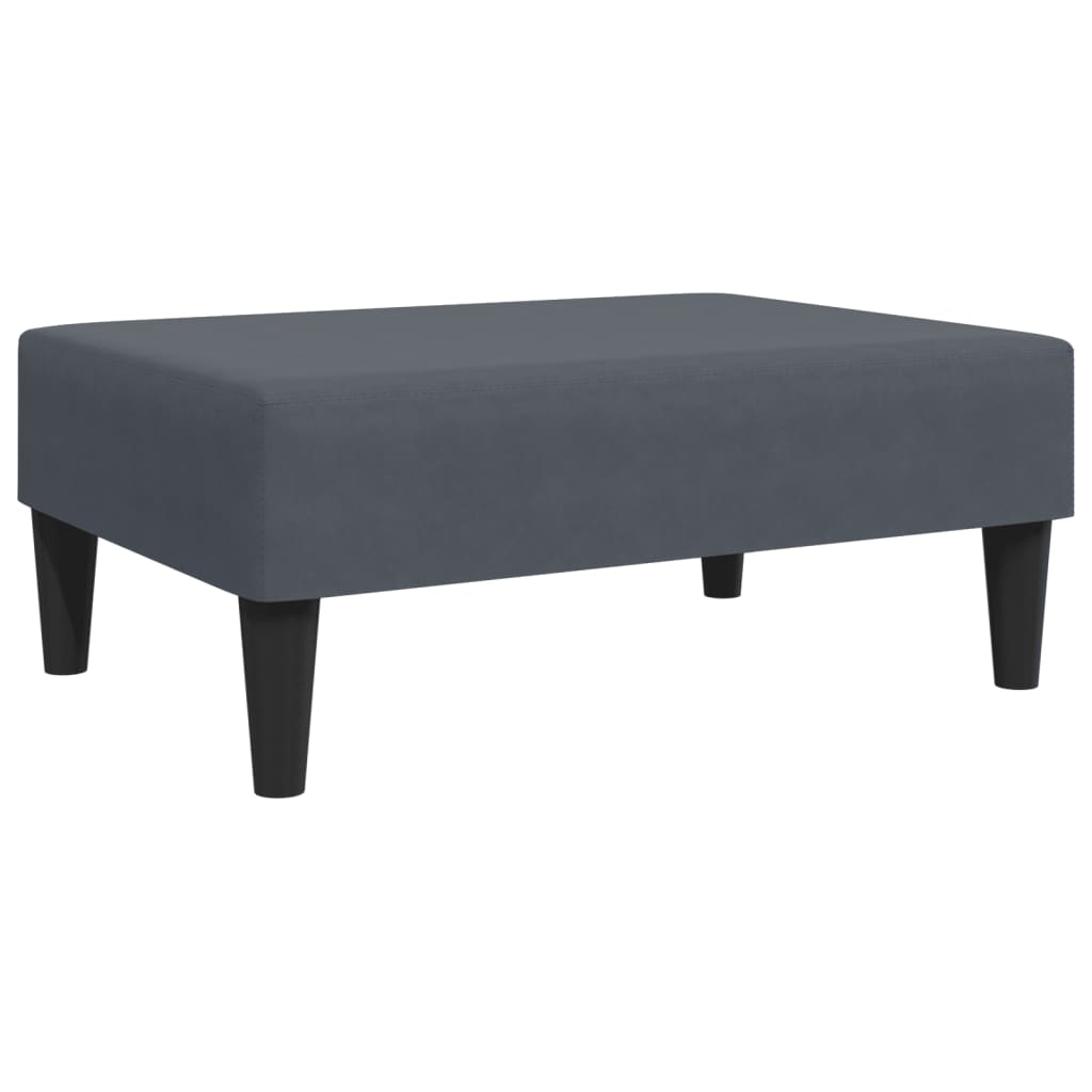 Sofá-cama 2 lugares c/ apoio de pés veludo cinzento-escuro