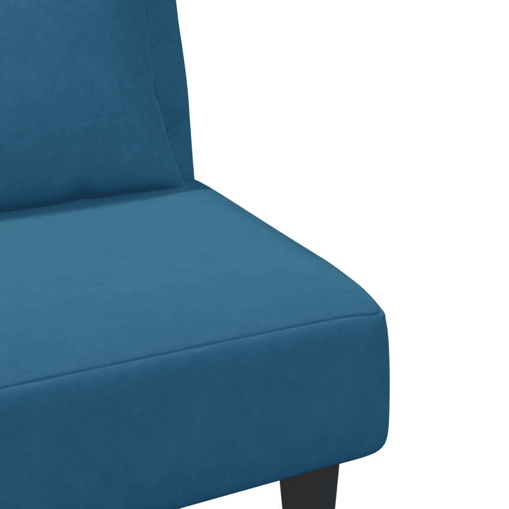 2 pcs conjunto de sofás com almofadas veludo azul