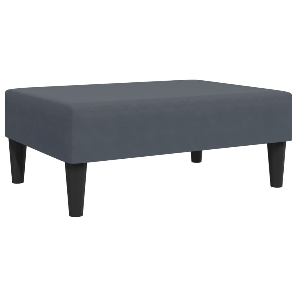 2 pcs conjunto de sofás com almofadas veludo cinzento-escuro