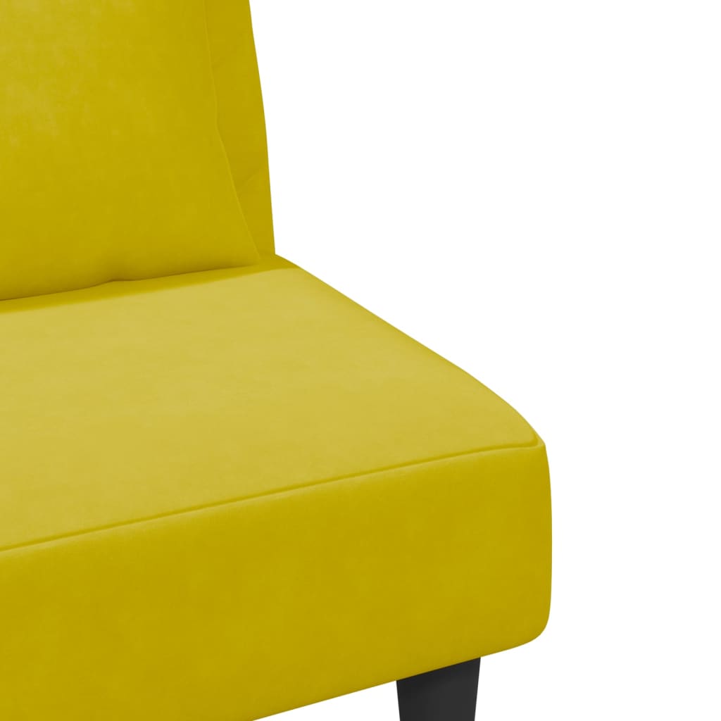 2 pcs conjunto de sofás com almofadas veludo amarelo