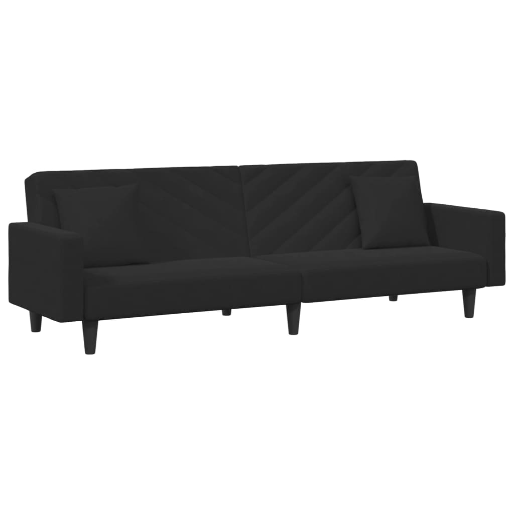2 pcs conjunto de sofás com almofadas veludo preto