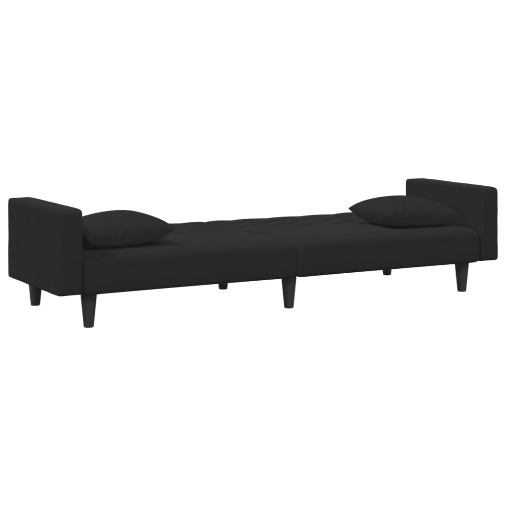 2 pcs conjunto de sofás com almofadas veludo preto