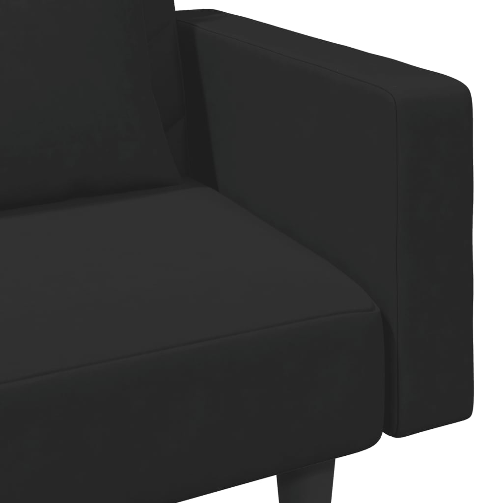 2 pcs conjunto de sofás com almofadas veludo preto