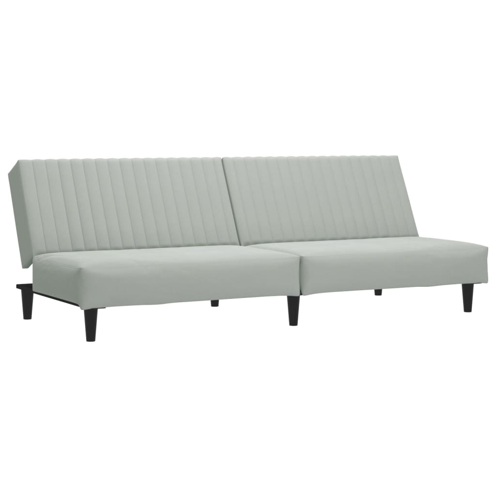 2 pcs conjunto de sofás veludo cinzento-claro