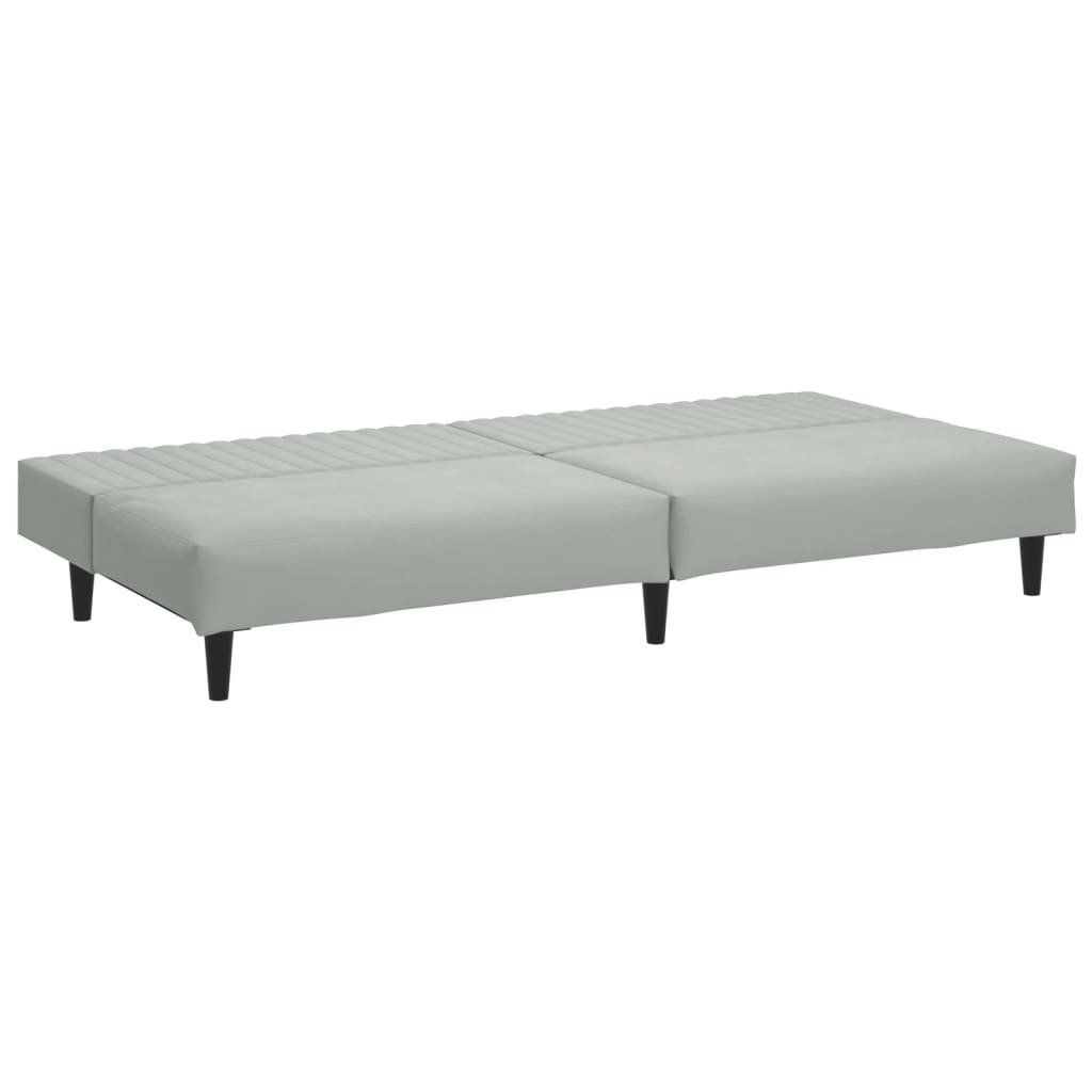2 pcs conjunto de sofás veludo cinzento-claro