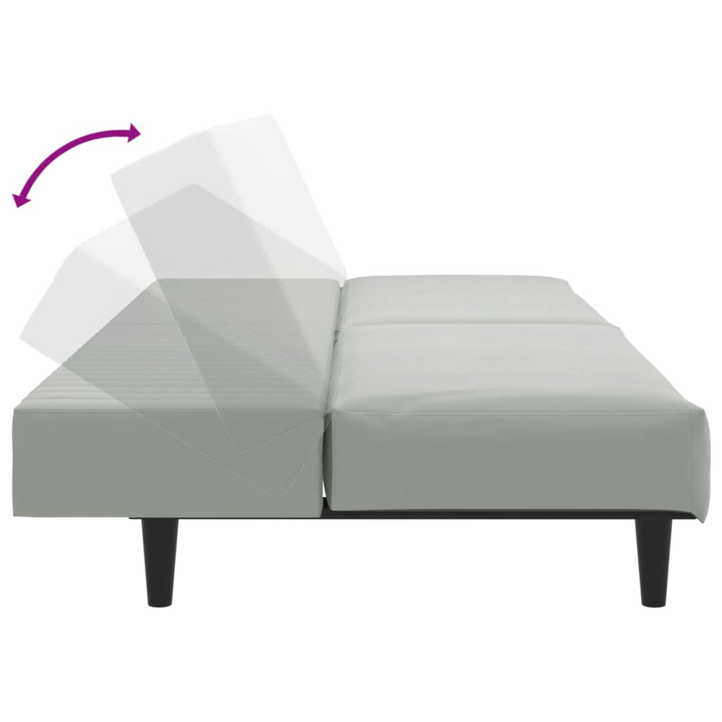 2 pcs conjunto de sofás veludo cinzento-claro
