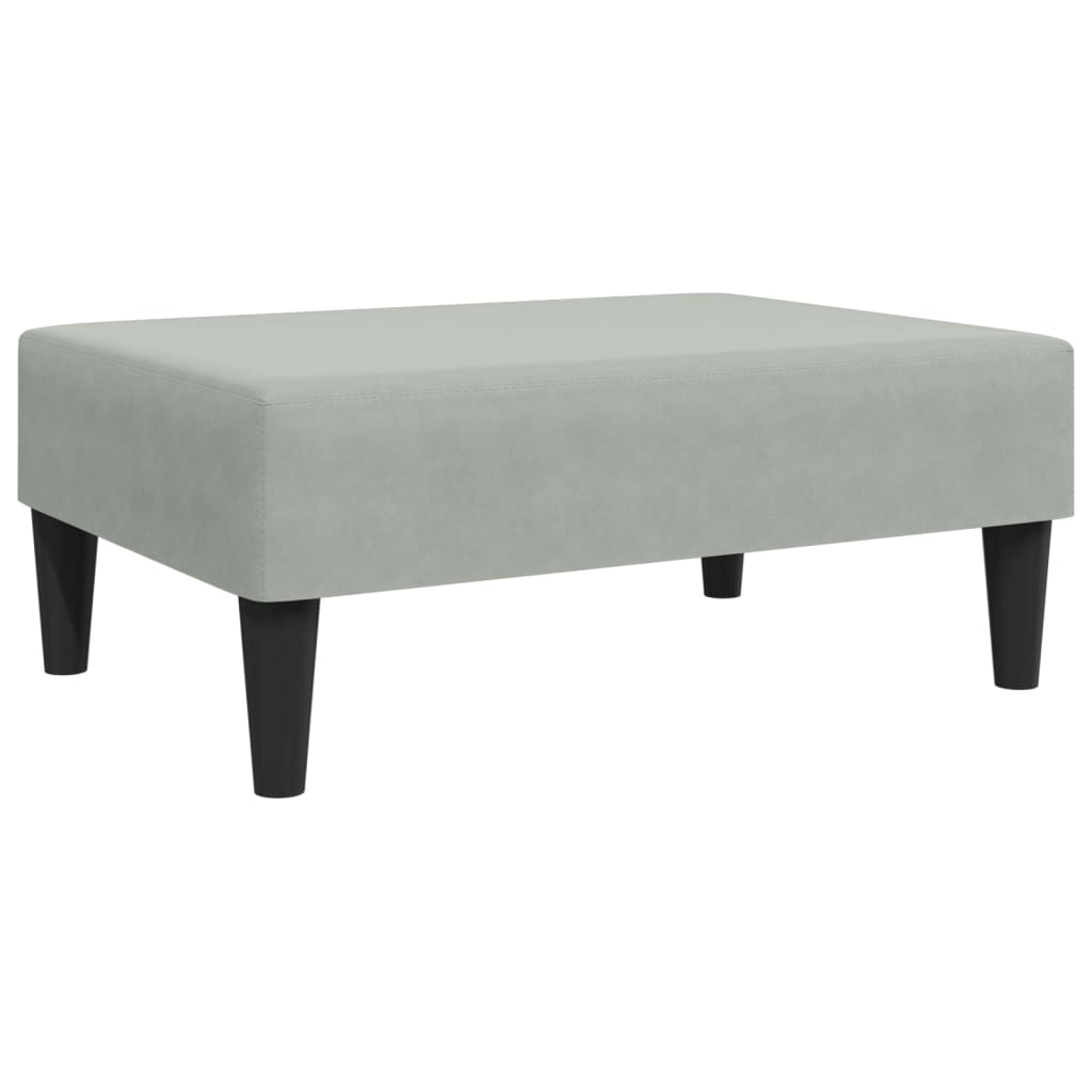 2 pcs conjunto de sofás veludo cinzento-claro