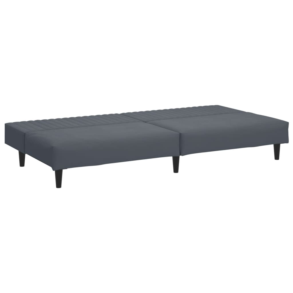 2 pcs conjunto de sofás veludo cinzento-escuro