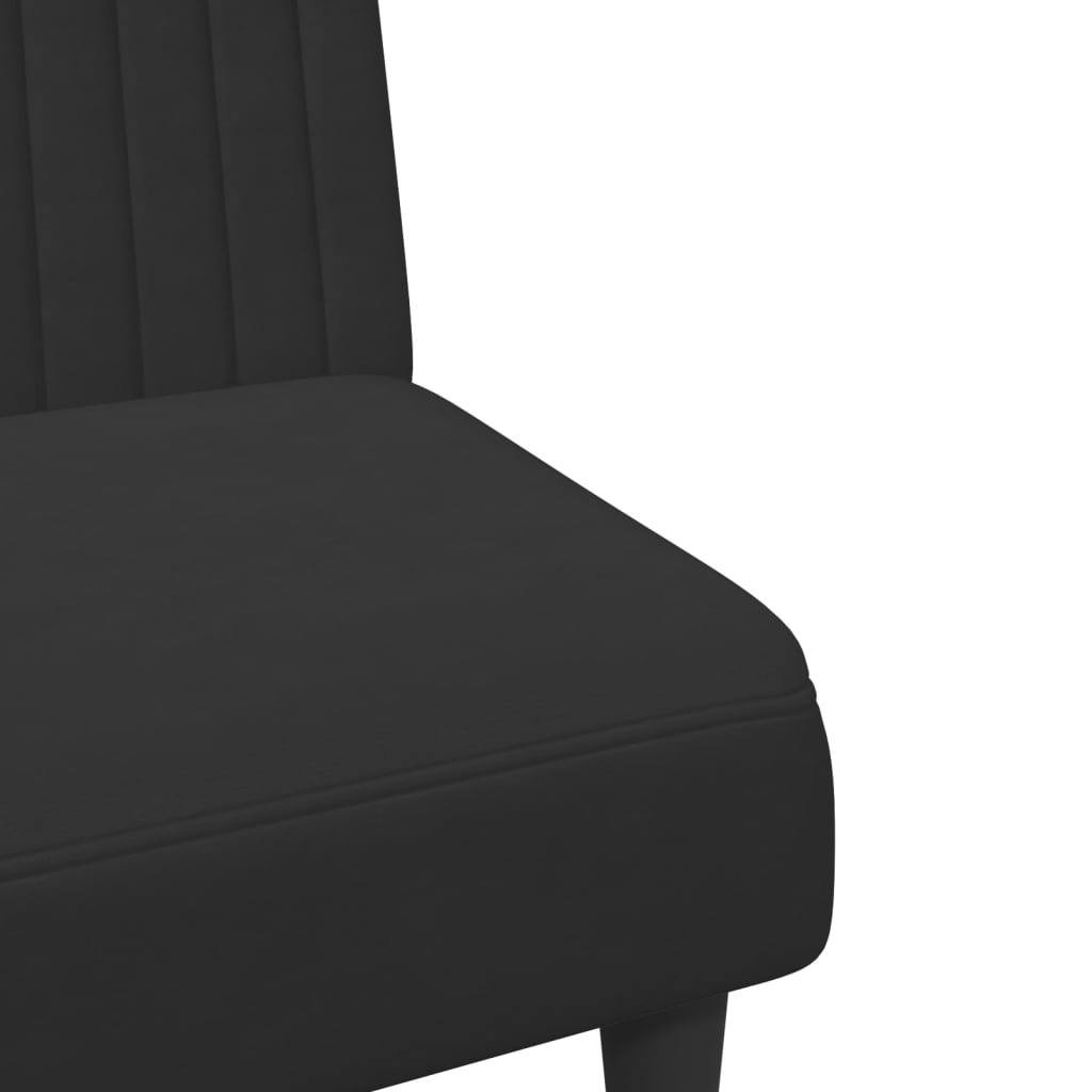 2 pcs conjunto de sofás veludo preto