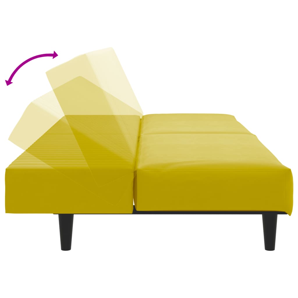 2 pcs conjunto de sofás veludo amarelo