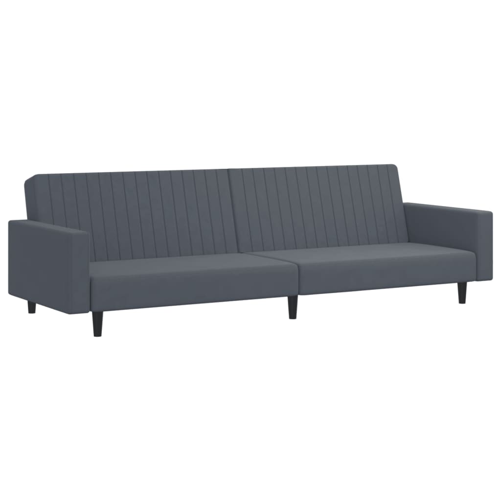 2 pcs conjunto de sofás veludo cinzento-escuro