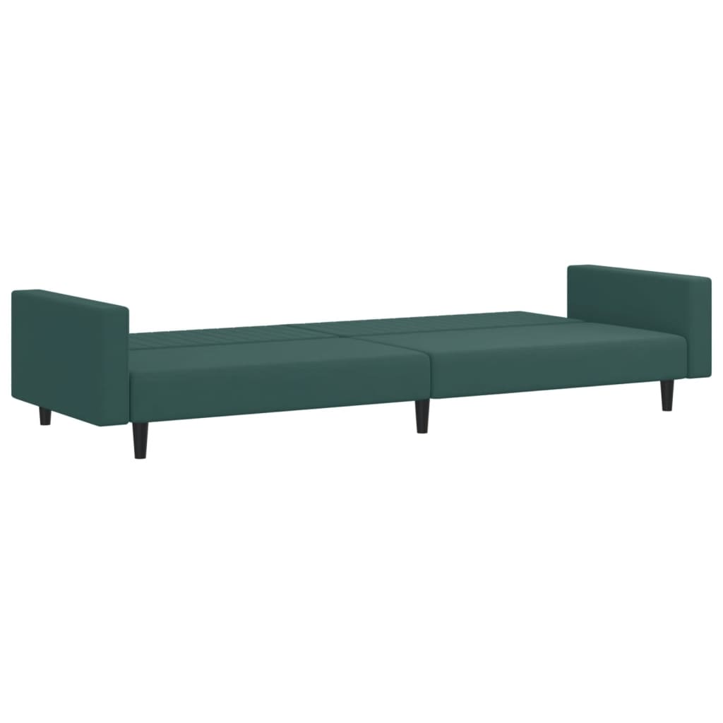 2 pcs conjunto de sofás veludo verde-escuro