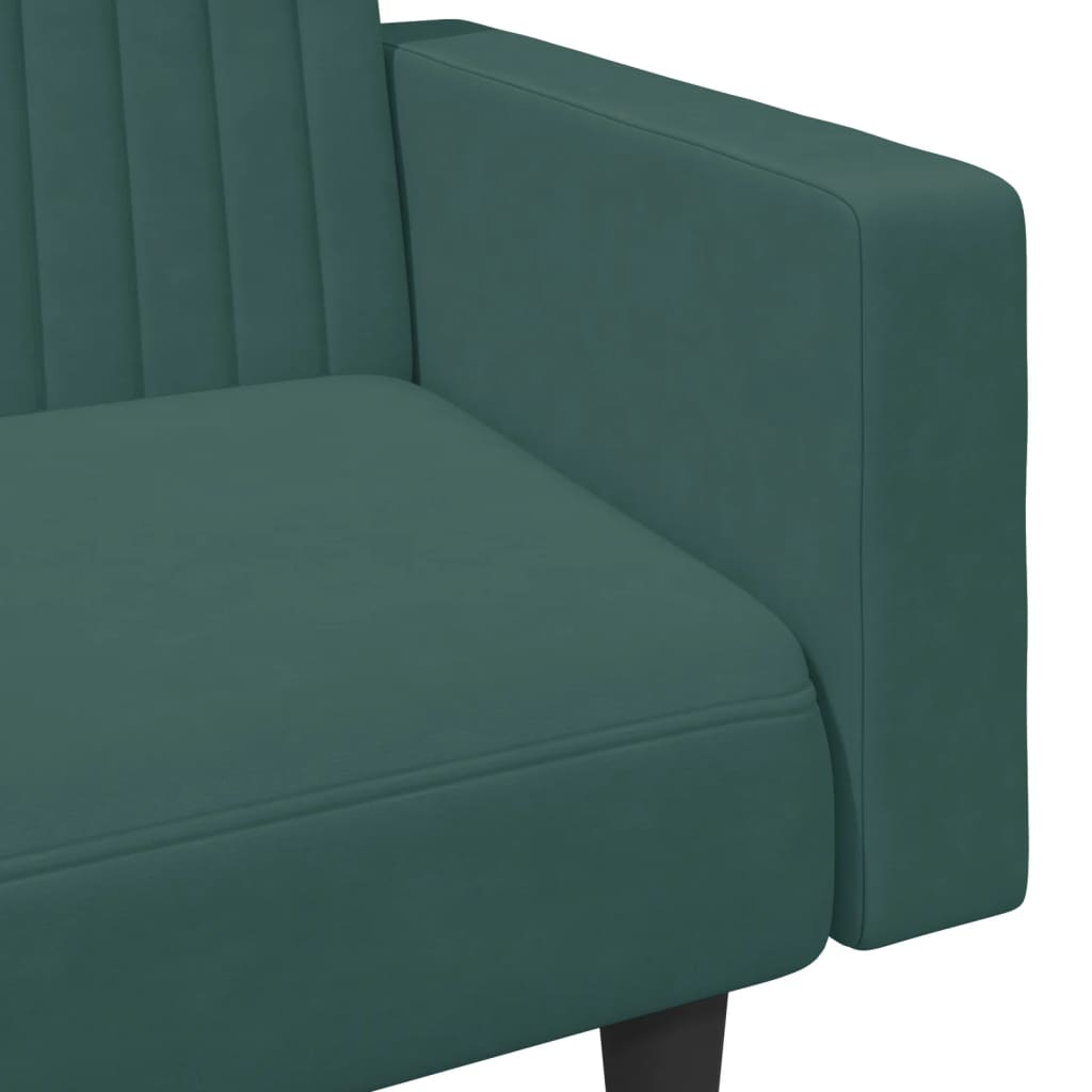 2 pcs conjunto de sofás veludo verde-escuro