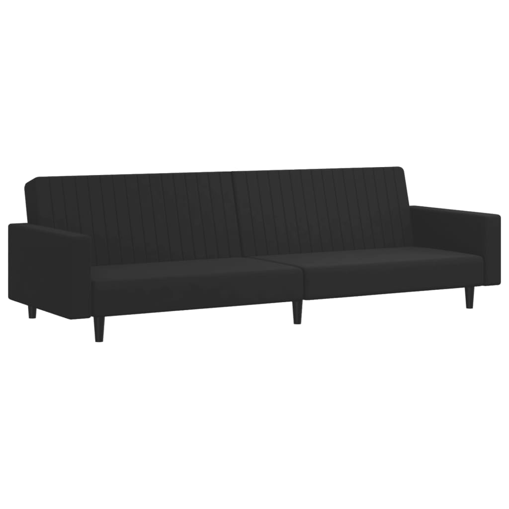 2 pcs conjunto de sofás veludo preto