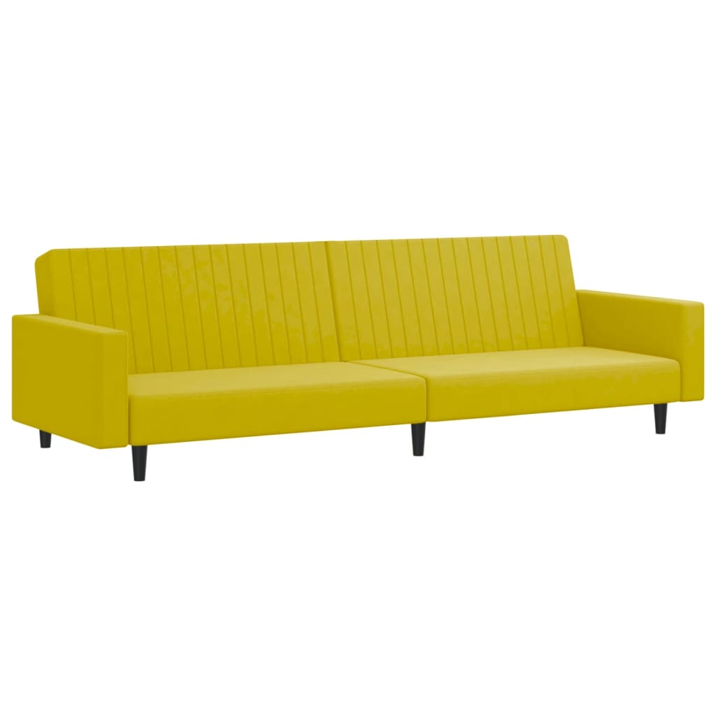 2 pcs conjunto de sofás veludo amarelo