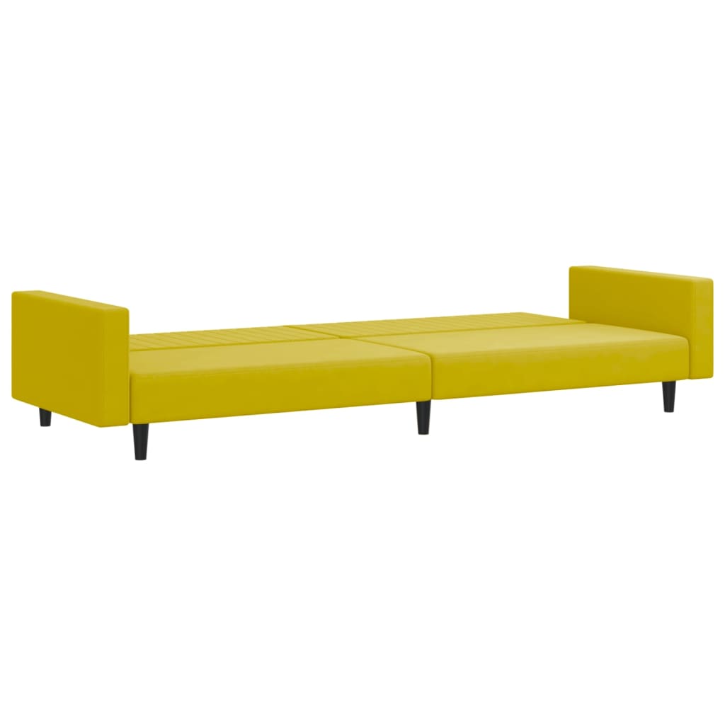 2 pcs conjunto de sofás veludo amarelo