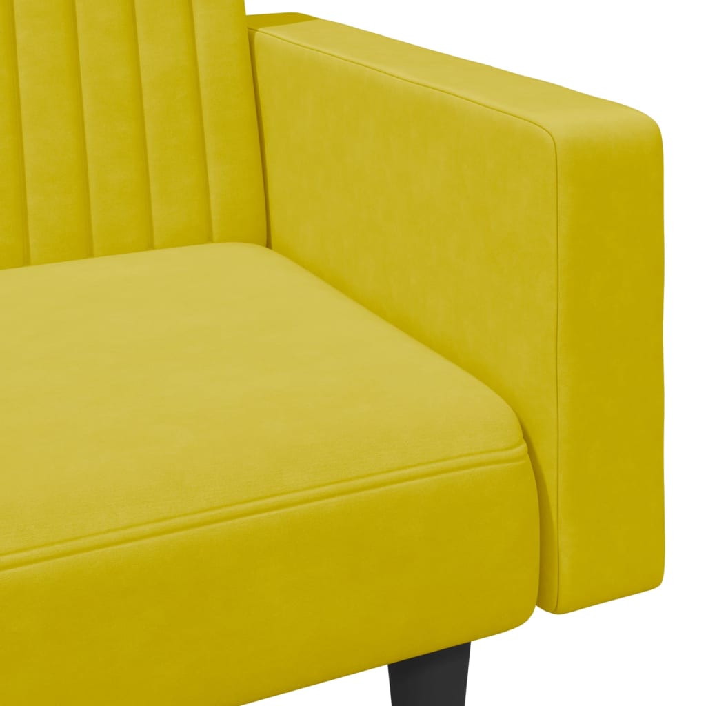 2 pcs conjunto de sofás veludo amarelo