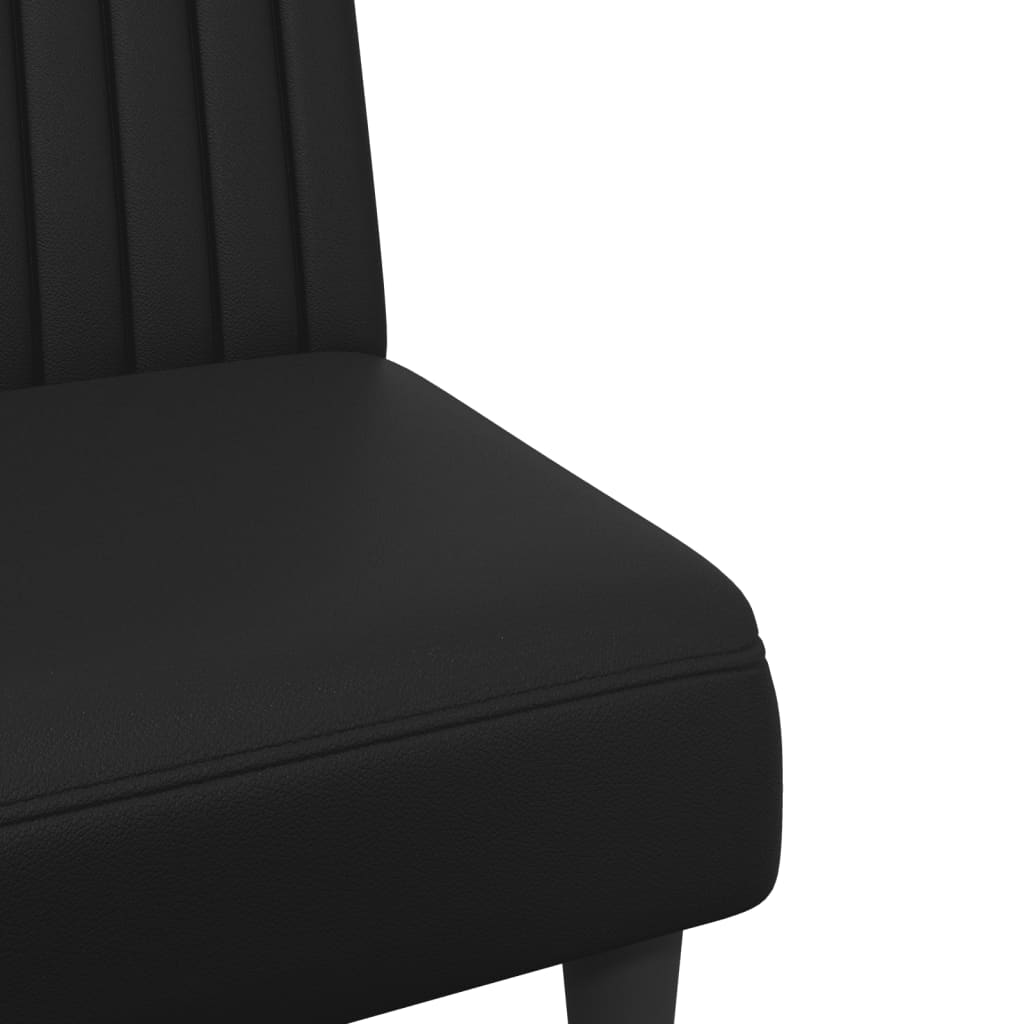 2 pcs conjunto de sofás couro artificial preto