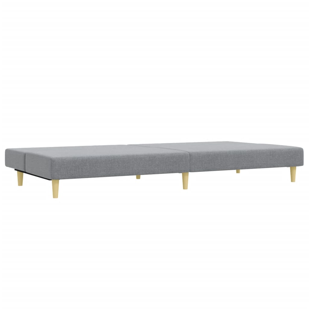 2 pcs conjunto de sofás tecido cinzento-claro