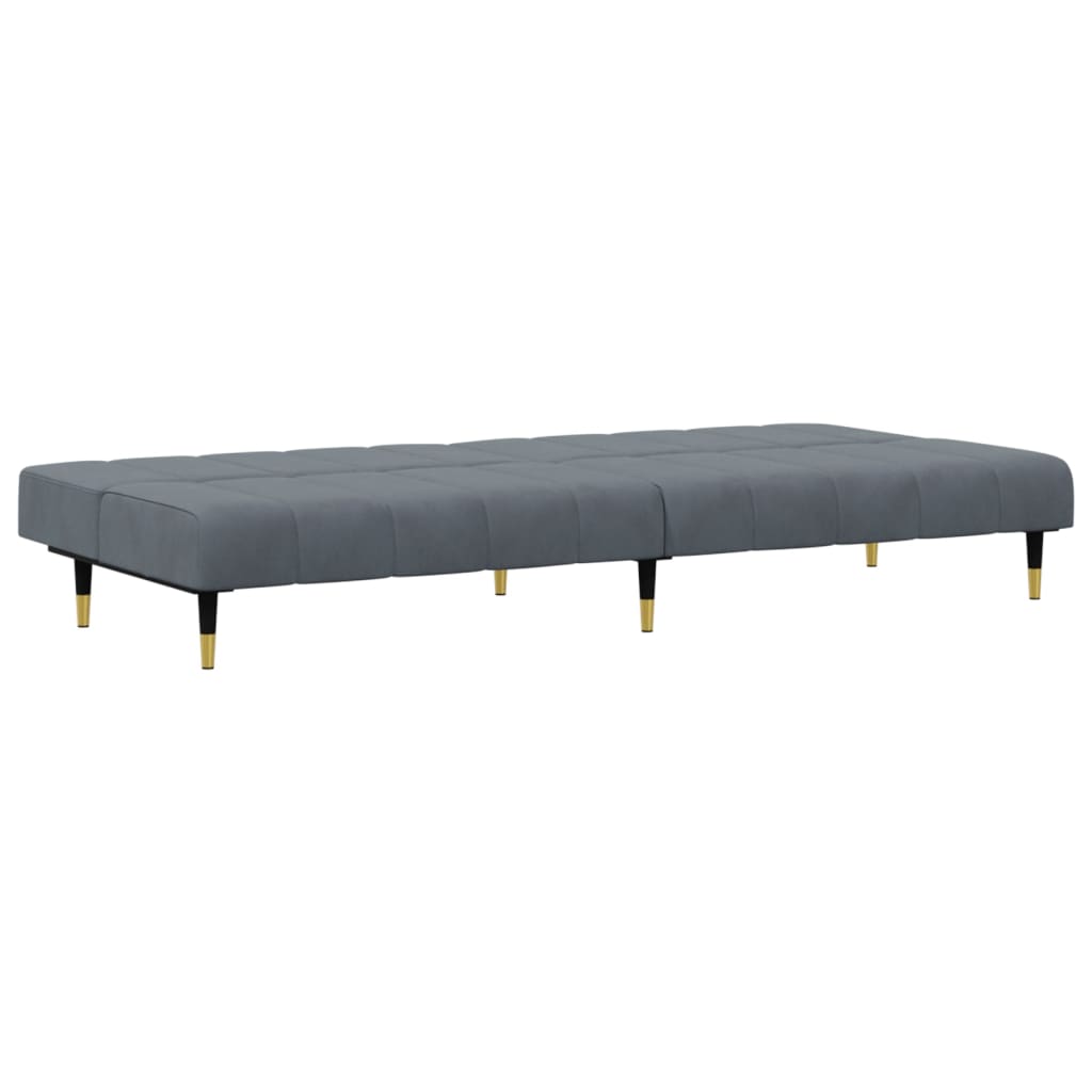 2 pcs conjunto de sofás veludo cinzento-escuro