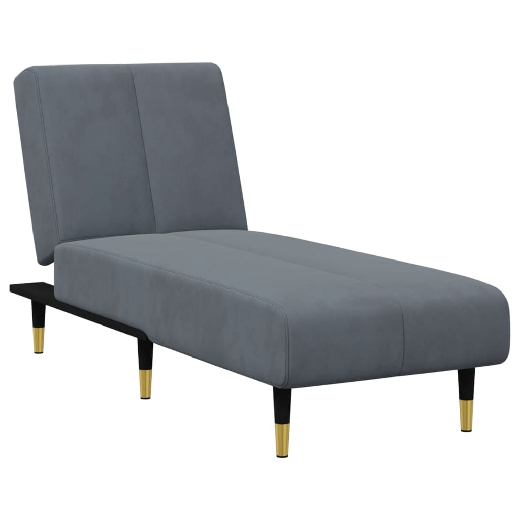 2 pcs conjunto de sofás veludo cinzento-escuro