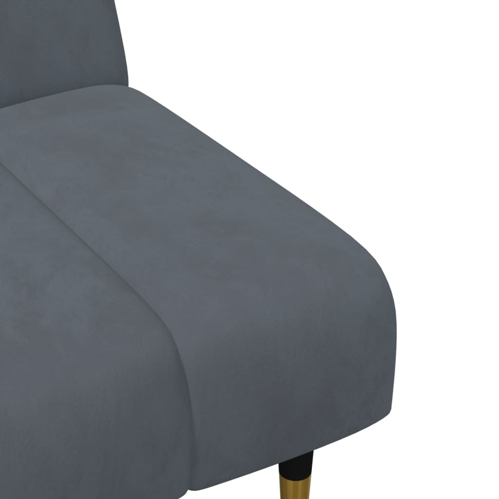 2 pcs conjunto de sofás veludo cinzento-escuro