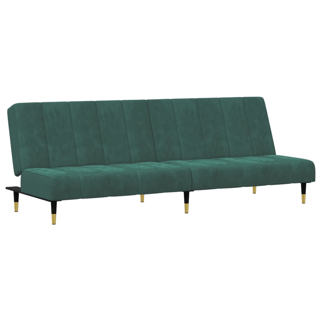 2 pcs conjunto de sofás veludo verde-escuro