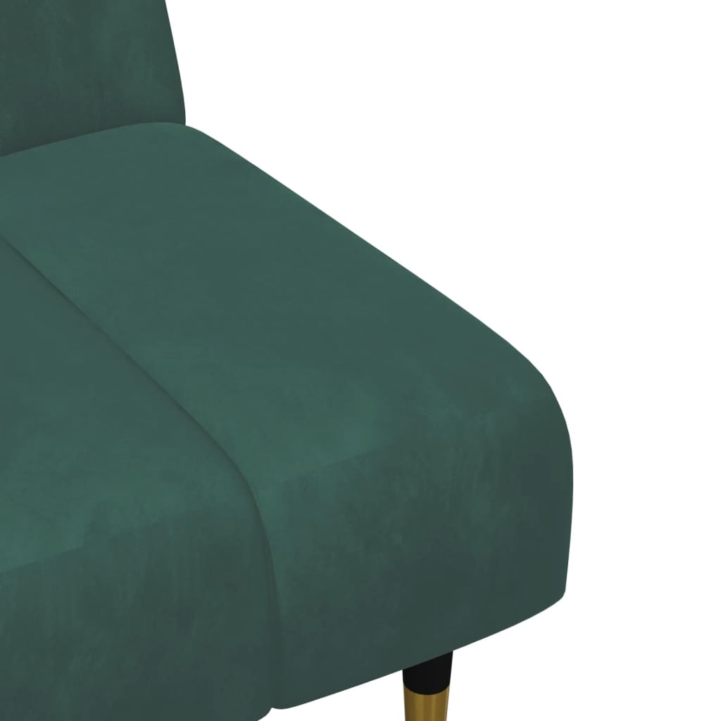 2 pcs conjunto de sofás veludo verde-escuro