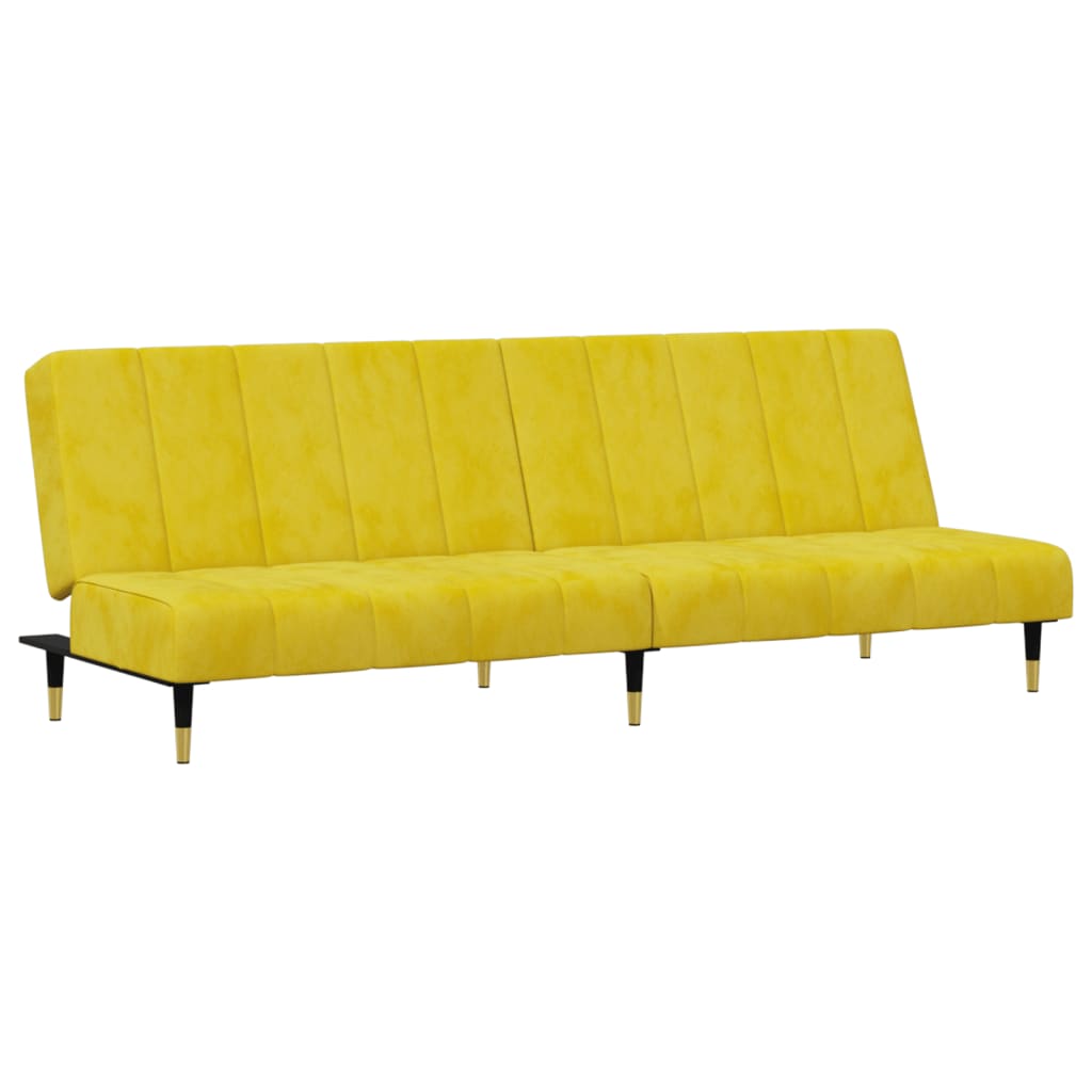 2 pcs conjunto de sofás veludo amarelo
