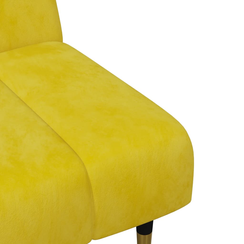 2 pcs conjunto de sofás veludo amarelo