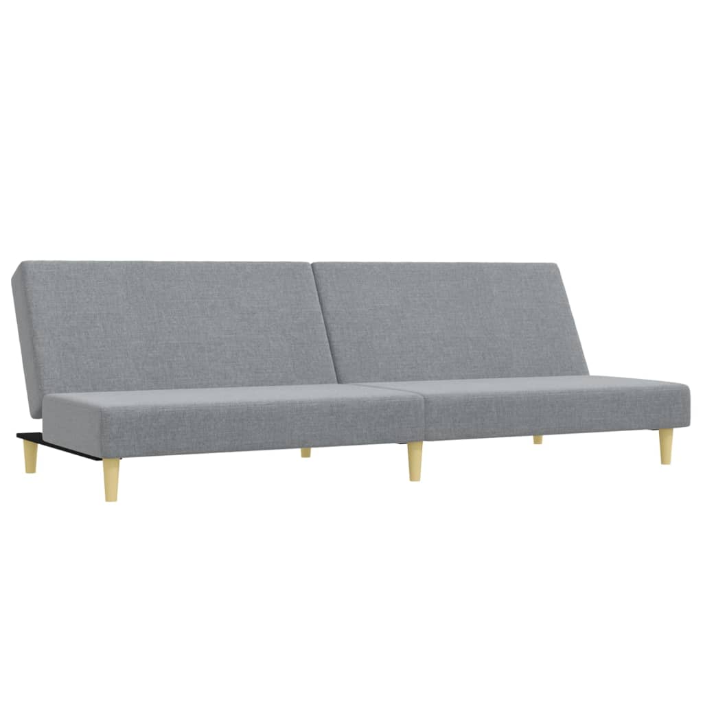 2 pcs conjunto de sofás tecido cinzento-claro