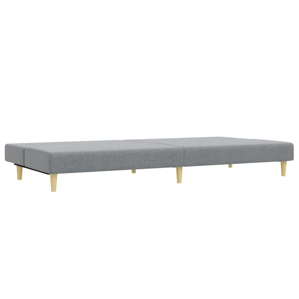 2 pcs conjunto de sofás tecido cinzento-claro