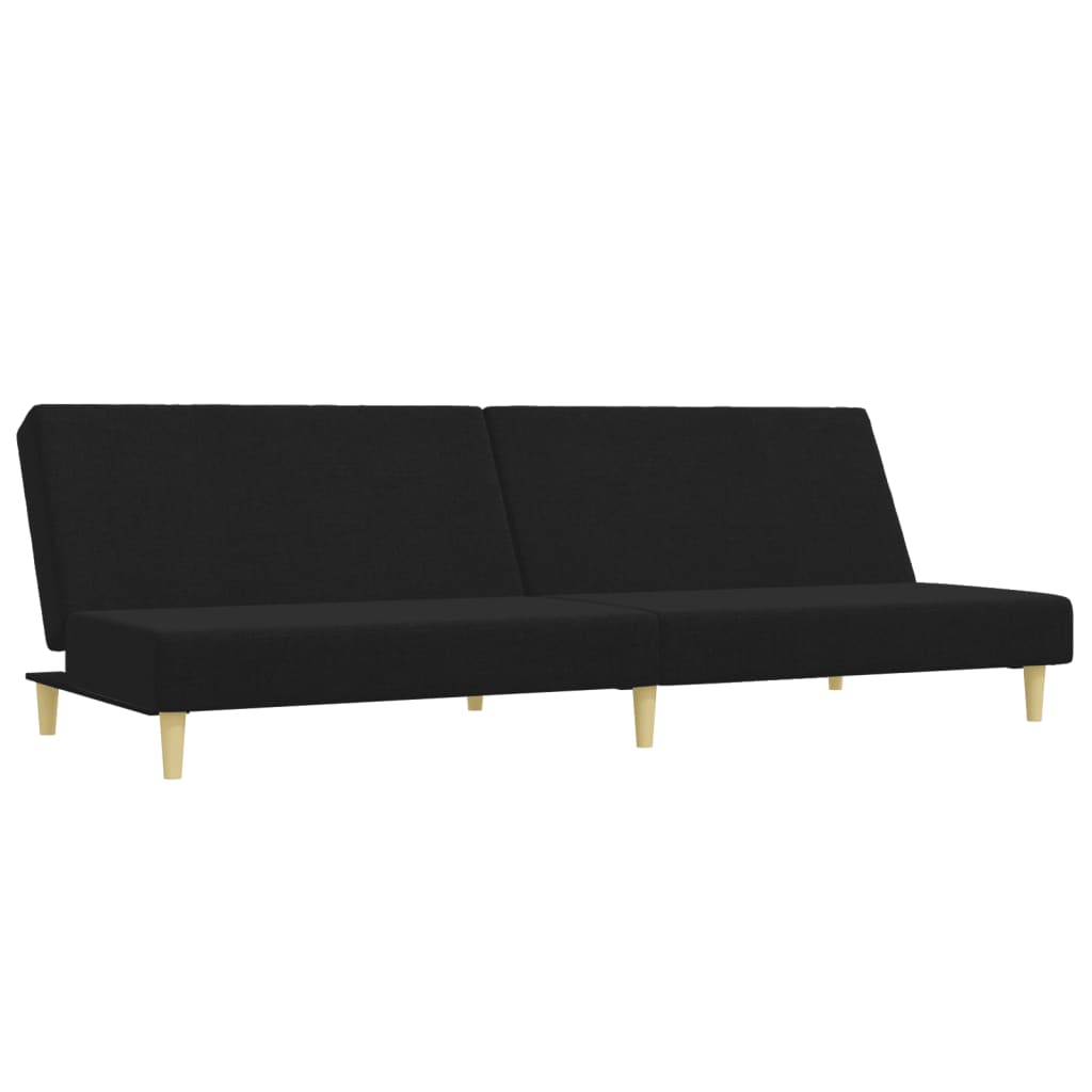 2 pcs black fabric sofa set