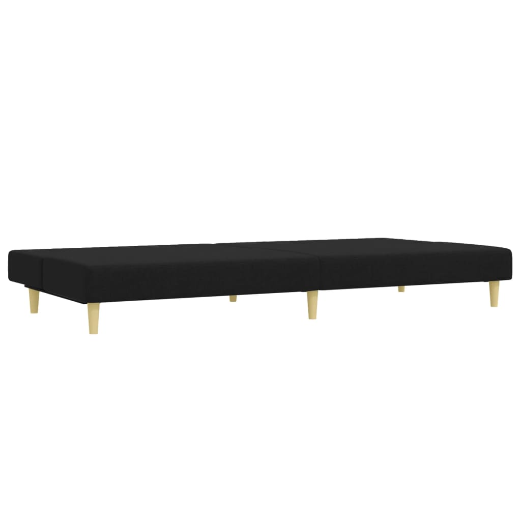 2 pcs black fabric sofa set